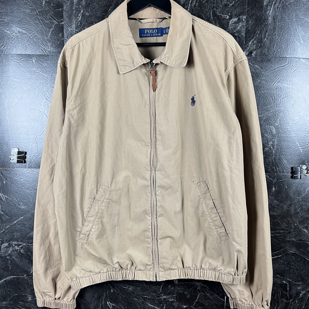 Polo Ralph Lauren Men's Tan Cotton Bi Harrington Jacket Large